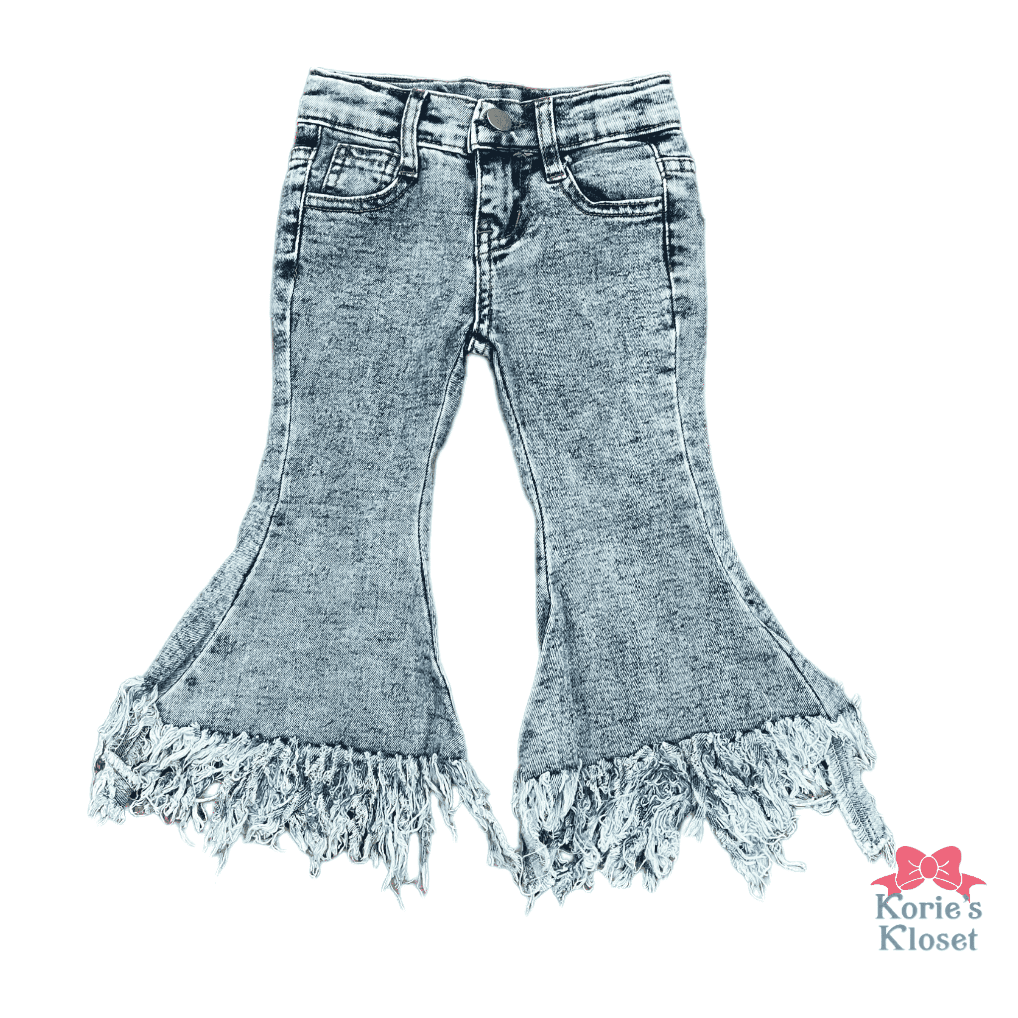 Bottom fringe outlet jeans