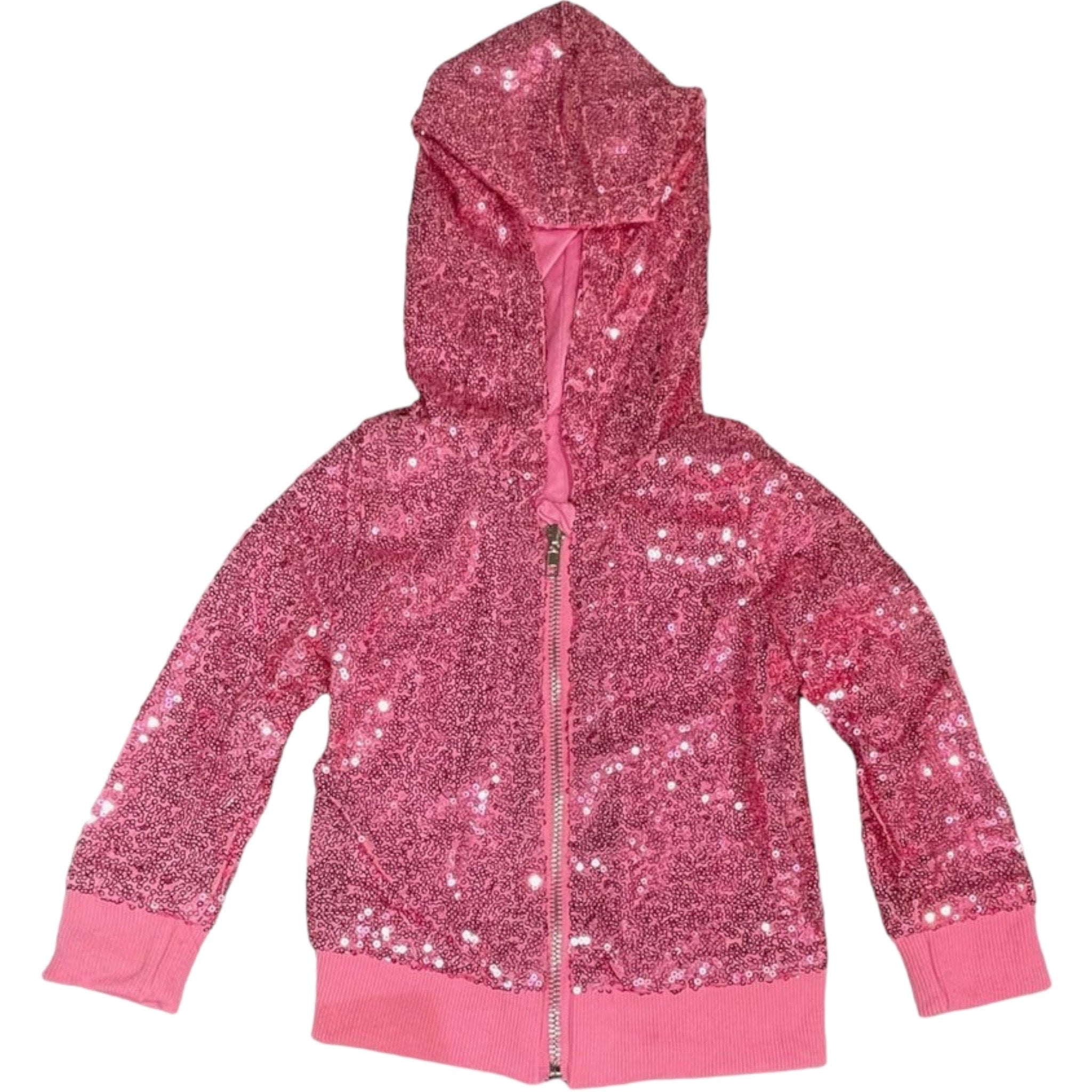 Pink sequin hoodie top